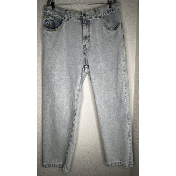 Polar Skate Co 93 Denim Jeans Mens 36x29 Light Wash Streetwear Embroidered Logo - Picture 1 of 12